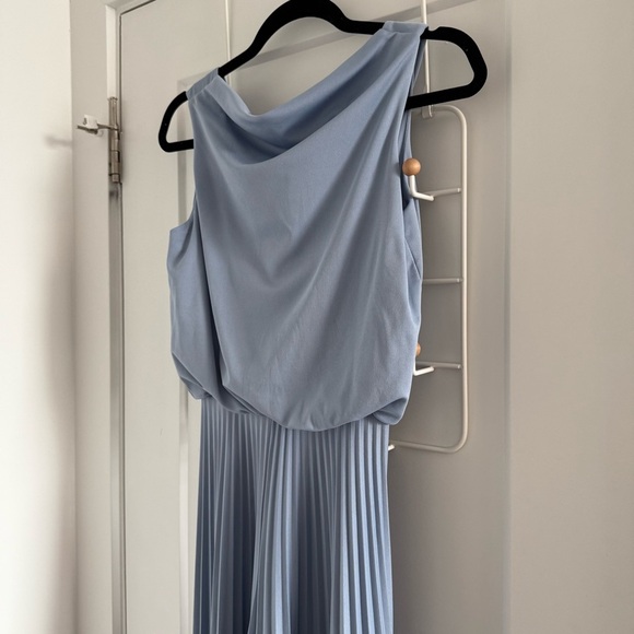 Vintage 1960s pastel sky blue mod pleated wide leg jumpsuit - XS - Picture 3 of 8